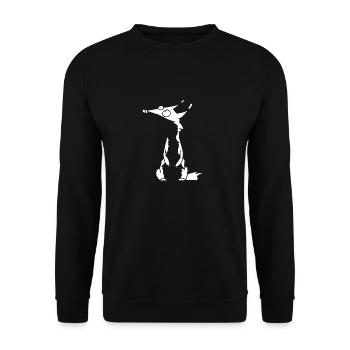 White Fox no 3 - Unisex Sweatshirt - black - Front - Alina (178cm) & Michal (187cm)