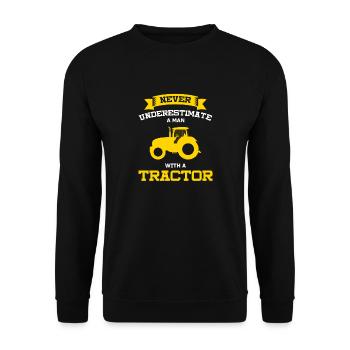 Tractor T-Shirt Gift Idea Christmas Funny - Unisex Sweatshirt - black - Front - Alina (178cm) & Michal (187cm)