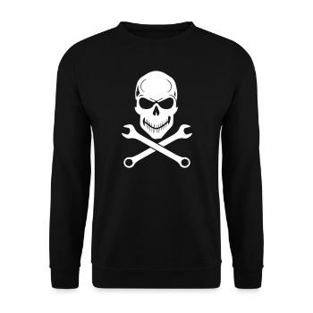 Car Tuning / Car & Bike Wrench - Skull - Unisex Pullover - Schwarz - Vorne - Alina (178cm) & Michal (187cm)