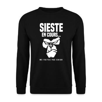 Spécial sieste en cours humour rigolo dormir - Sweat-shirt Unisexe - noir - Devant - Alina (178cm) & Michal (187cm)