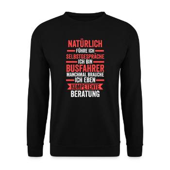 Busfahrer Job Busfahren Geschenk - Unisex Pullover - Schwarz - Vorne - Alina (178cm) & Michal (187cm)