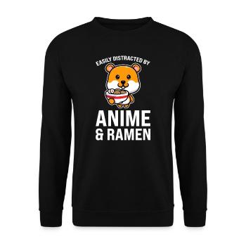 Anime Anime ramen bubble tea humster Ramen merch G - Unisex Pullover - Schwarz - Vorne - Alina (178cm) & Michal (187cm)