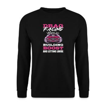 Drag Racing Drag Racer Drag Race Motor Sport - Unisex Sweatshirt - black - Front - Alina (178cm) & Michal (187cm)