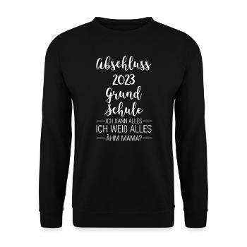 Grundschule Abschluss 2023 Grundschulabschluss Ges - Unisex Pullover - Schwarz - Vorne - Alina (178cm) & Michal (187cm)