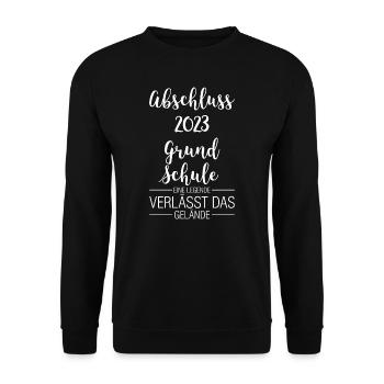 Grundschule Abschluss 2023 Gymnasiast Geschenk - Unisex Pullover - Schwarz - Vorne - Alina (178cm) & Michal (187cm)