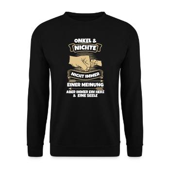 Stiefvater Familie Stiefväter Geschenk - Unisex Pullover - Schwarz - Vorne - Alina (178cm) & Michal (187cm)