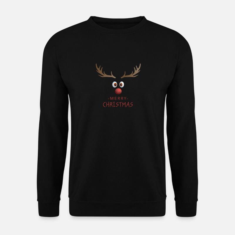 Merry Christmas mit Rudolf den Rentier - Unisex Pullover - Schwarz