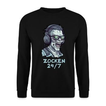 Zocken 24/7 - Unisex Pullover - Schwarz - Vorne - Alina (178cm) & Michal (187cm)