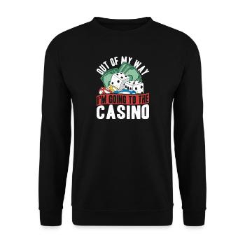 Out of My Way Go to Casino Gambler Gift - Unisex Sweatshirt - black - Front - Alina (178cm) & Michal (187cm)