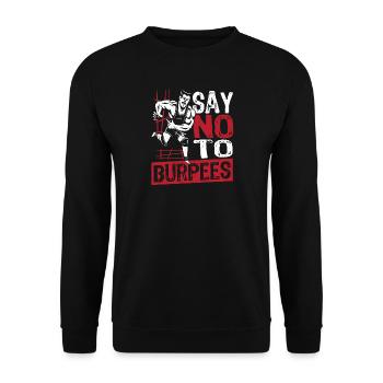 Burpees mit hochintensivem Intervalltraining - Unisex Pullover - Schwarz - Vorne - Alina (178cm) & Michal (187cm)
