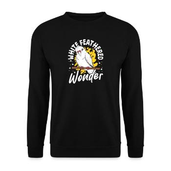 Grassittich Haussittich Albino Wellensittich - Unisex Pullover - Schwarz - Vorne - Alina (178cm) & Michal (187cm)