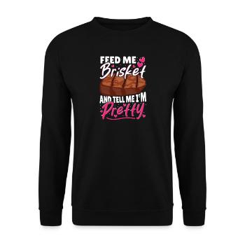 BBQ Beef Smoked Beef Brisket - Unisex Sweatshirt - black - Front - Alina (178cm) & Michal (187cm)