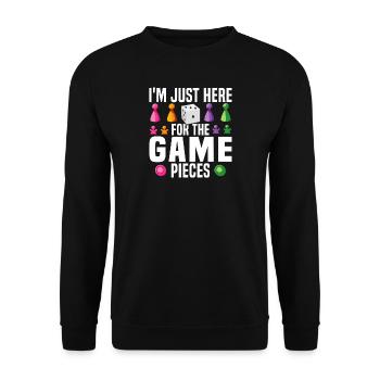 Les amateurs de jeux jouent à des jeux de société Humour Blagues - Sweat-shirt Unisexe - noir - Devant - Alina (178cm) & Michal (187cm)