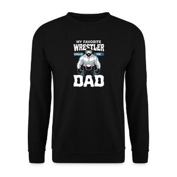Ringen, Mein Lieblings -Wrestler Nennt Mich Papa - Unisex Pullover - Schwarz - Vorne - Alina (178cm) & Michal (187cm)