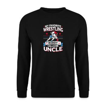 Wrestler Wrestling Buddy Calls Me Uncle - Unisex Sweatshirt - black - Front - Alina (178cm) & Michal (187cm)