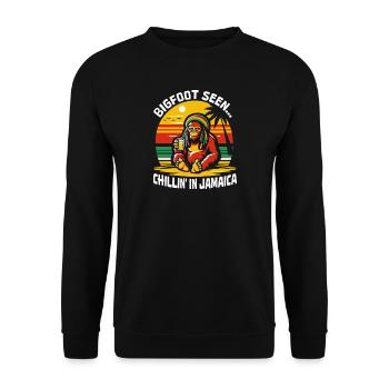 Sasquatch. Chillin' in Jamaica Bigfoot - Unisex Sweatshirt - black - Front - Alina (178cm) & Michal (187cm)