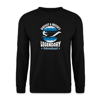 Bigfoot & Nessie's Bigfoot Monster of Loch Ness - Unisex Sweatshirt - black - Front - Alina (178cm) & Michal (187cm)