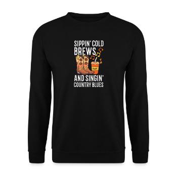 Cold Brews Country Blues Iced Coffee Country Music - Unisex Sweatshirt - black - Front - Alina (178cm) & Michal (187cm)