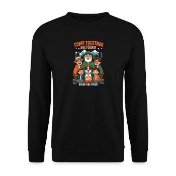 Camp Together Wanderung Camping - Unisex Pullover - Schwarz - Vorne - Alina (178cm) & Michal (187cm)