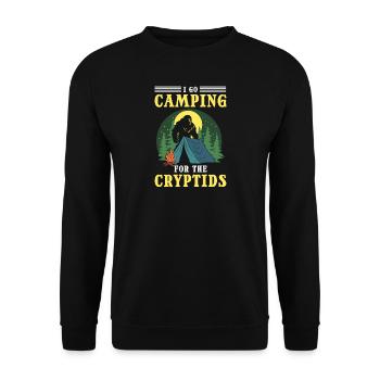 Camping Im Freien Ich Gehe Campen Für Die Kryptide - Unisex Pullover - Schwarz - Vorne - Alina (178cm) & Michal (187cm)