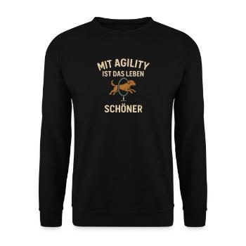 Dog Sport Agility Parcours Dressage Chien - Sweat-shirt Unisexe - noir - Devant - Alina (178cm) & Michal (187cm)