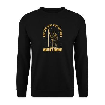 Pisces - Fish like Jesus - Unisex Sweatshirt - black - Front - Alina (178cm) & Michal (187cm)