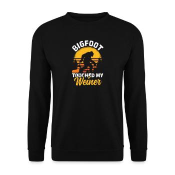Bigfoot Hat Meinen Weiner Bigfoot Sasquatch - Unisex Pullover - Schwarz - Vorne - Alina (178cm) & Michal (187cm)