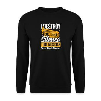 Wind Instruments Marching Band Tuba - Unisex Sweatshirt - black - Front - Alina (178cm) & Michal (187cm)