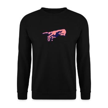 main tableau deux main dieu homme 1 - Sweat-shirt Unisexe - noir - Devant - Alina (178cm) & Michal (187cm)