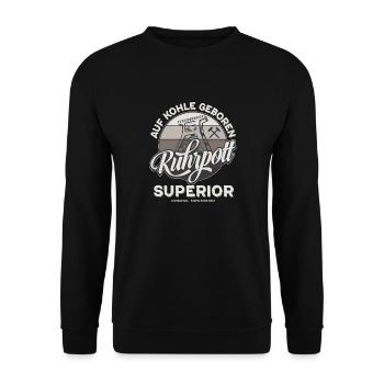 Ruhrpott - Auf Kohle Geboren - Unisex Pullover - Schwarz - Vorne - Alina (178cm) & Michal (187cm)