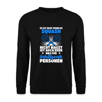 Es Ist Okay Wenn Du Squash Nicht Magst Squash Spie - Unisex Pullover - Schwarz - Vorne - Alina (178cm) & Michal (187cm)