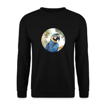 Blue and gold macaw - Unisex Sweatshirt - black - Front - Alina (178cm) & Michal (187cm)