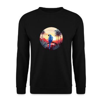 Hyacinth Macaw - Unisex Sweatshirt - black - Front - Alina (178cm) & Michal (187cm)