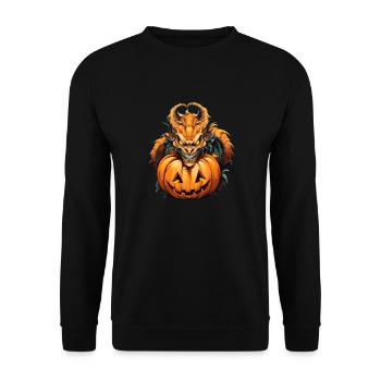Halloween Dragon: Pumpkin Horror - Unisex Sweatshirt - black - Front - Alina (178cm) & Michal (187cm)