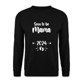 Mama Soon To Be Mom 2024 Mother Pregnant Kids Moth - Unisex Sweatshirt - black - Front - Alina (178cm) & Michal (187cm)