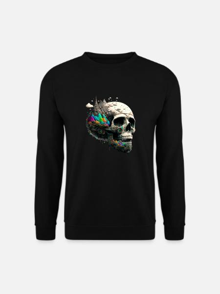 Farbenfroher Totenkopf - Unisex Pullover - Schwarz