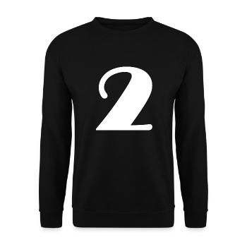 2. 2 JAHRE. 2. JUBILÄUM. GEBURTSTAG 2 JAHRE - Unisex Pullover - Schwarz - Vorne - Alina (178cm) & Michal (187cm)
