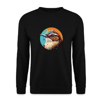 Wren bird - Unisex Sweatshirt - black - Front - Alina (178cm) & Michal (187cm)