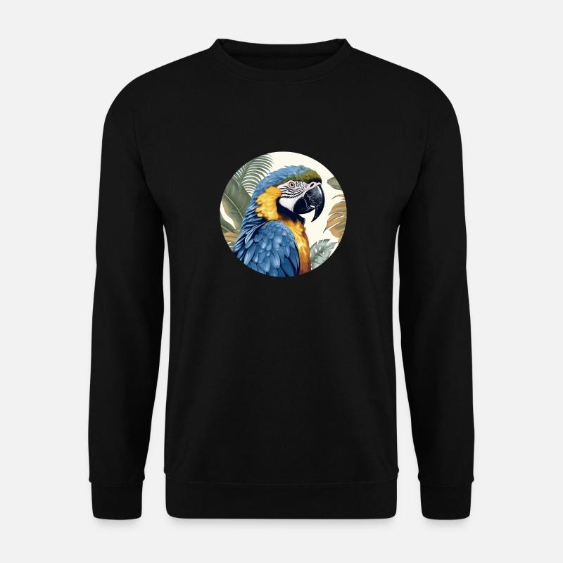 Blue and gold macaw - Unisex Sweatshirt - black