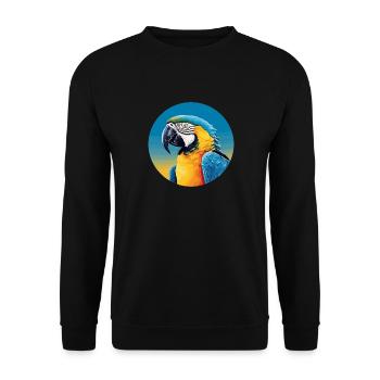 Blue and gold macaw - Unisex Sweatshirt - black - Front - Alina (178cm) & Michal (187cm)