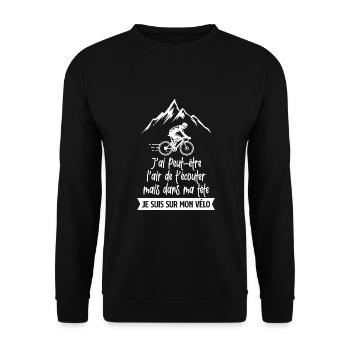 Je suis sur mon vélo - Sweat-shirt Unisexe - noir - Devant - Alina (178cm) & Michal (187cm)