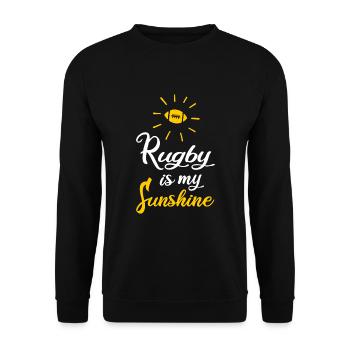 rugby rugby player rugby is my sunshine - Unisex Sweatshirt - black - Front - Alina (178cm) & Michal (187cm)