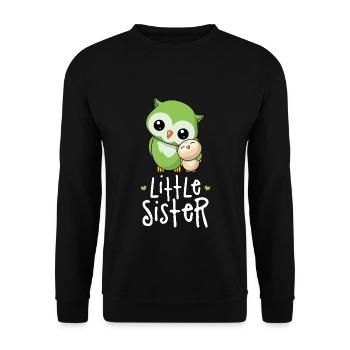 Little Sister - Little sister sibling owls - Unisex Sweatshirt - black - Front - Alina (178cm) & Michal (187cm)