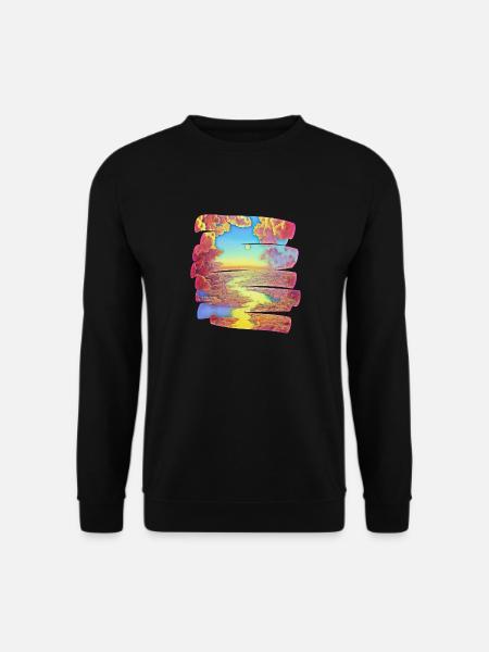 Brushstroke Dreamland with River | Gift - Unisex Sweatshirt - black
