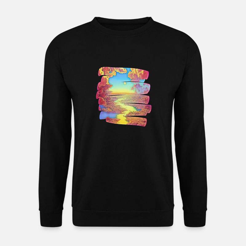 Brushstroke Dreamland with River | Gift - Unisex Sweatshirt - black