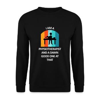 Physiotherapist Humorous Gift Saying Funny - Unisex Sweatshirt - black - Front - Alina (178cm) & Michal (187cm)