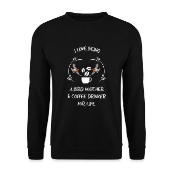 Bird Watching Bird Watching Birding Coffee - Unisex Sweatshirt - black - Front - Alina (178cm) & Michal (187cm)