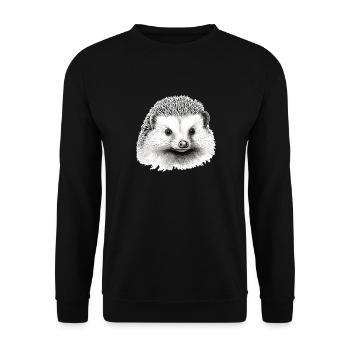 Süßer Vintage Igel - Unisex Pullover - Schwarz - Vorne - Alina (178cm) & Michal (187cm)