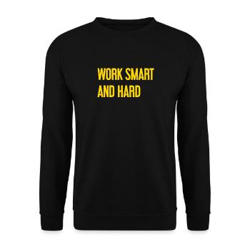 Work Smart and Hard – Success motto for doers - Unisex Sweatshirt - black - Front - Alina (178cm) & Michal (187cm)