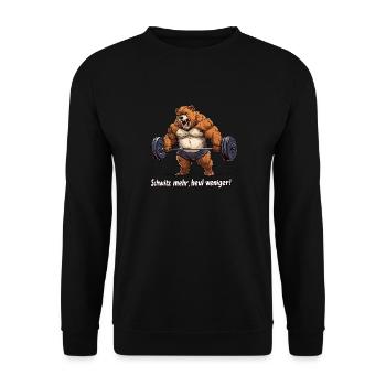 Gym - Sweat more, cry less - Unisex Sweatshirt - black - Front - Alina (178cm) & Michal (187cm)